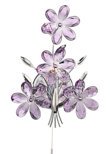 GLOBO KINKIET FLOWER PURPLE 5147 CHROM