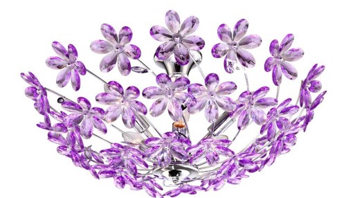 GLOBO PLAFON SUFITOWY FLOWER PURPLE 5142-6 CHROM