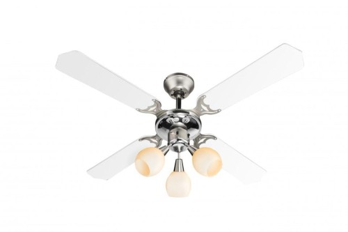 GLOBO LAMPOWENTYLATOR SUFITOWY REDONA 03350 CHROM WHITE/DARKWOOD