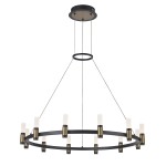 ITALUX NOWOCZESNY DESIGNERSKI ŻYRANDOL LED ALAMO PND-280110130-12A-MBL BLACK/GOLD
