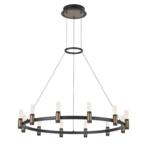 ITALUX NOWOCZESNY DESIGNERSKI ŻYRANDOL LED ALAMO PND-280110130-12A-MBL BLACK/GOLD