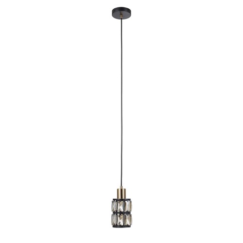 ITALUX LAMPA WISZĄCA ZWIS KRYSZTAŁOWY MENFI PND-44236-1-BK-GD BLACK/GOLD/AMBER