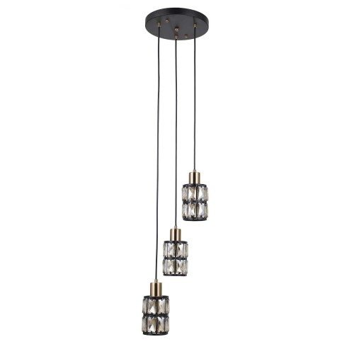 lampa zyrandol kryształowy na plafonie 3 zwisy menfi italux złoty czarny salonu loftu apartamentu.jpg