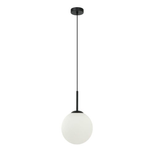 loftowa lampa zwis do kuchni jadalni stół blat wyspę bar czarna kula.jpg