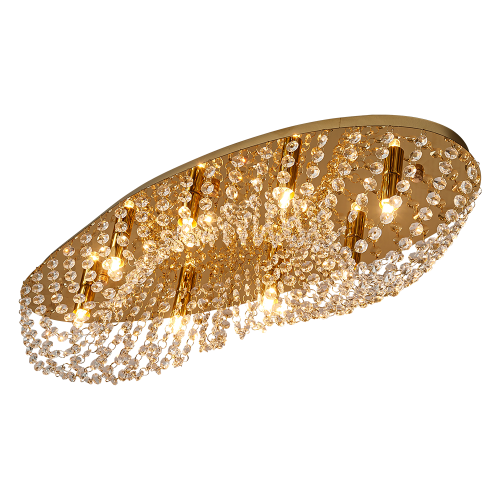 LUXERA NOWOCZESNA LAMPA PLAFON KRYSZTAŁOWY ELIPTHON 62440 GOLD