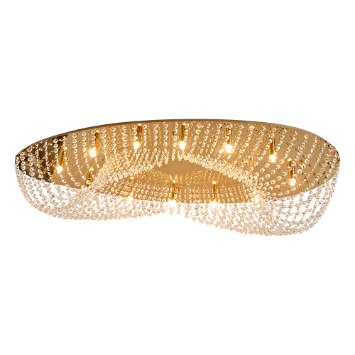 LUXERA NOWOCZESNA LAMPA PLAFON KRYSZTAŁOWY ELIPTHON 62442 GOLD