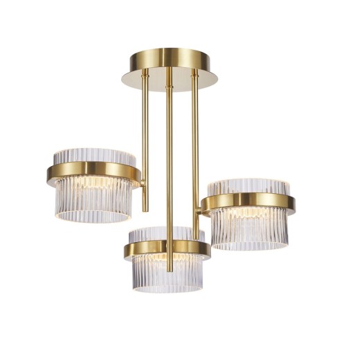 ITALUX STYLOWA LAMPA SUFITOWA LED PLAFON ŻYRANDOL TIARA PND-77362-3-24W-GD GOLD