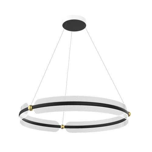 ITALUX NOWOCZESNA LAMPA WISZĄCA ŻYRANDOL LED FARIS PND-62738-53W-3K-BK-GD BLACK/GOLD