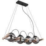 GLOBO INDUSTRIALNA LOFTOWA LAMPA WISZĄCA LEONA 15883-4H BLACK/SMOKE