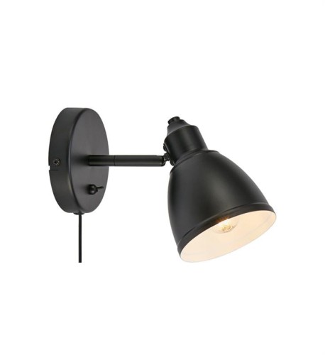 MARKSLOJD KINKIET REFLEKTOR Z WYŁĄCZNIKIEM RETRO STORY 108712 BLACK