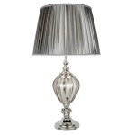 S-LIGHT STYLOWA LAMPA NOCNA STOŁOWA Z ABAŻUREM 37-21CL SMOKED/CHROM