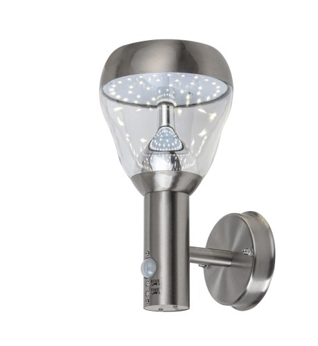 RABALUX NOWOCZESNY KINKIET ZEWNĘTRZNY ELEWACYJNY Z CZUJNIKIEM AMALFI 7919 INOX