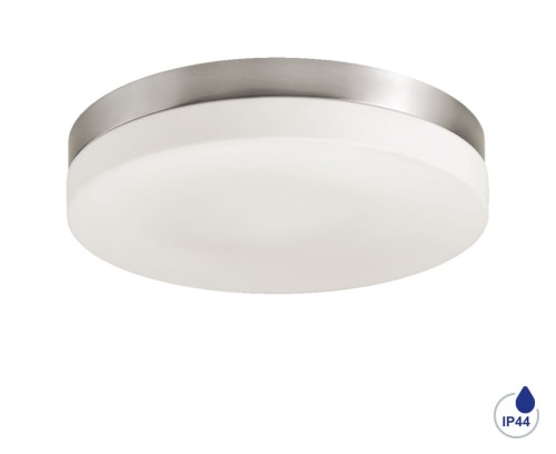 LUXERA SUFITOWA LAMPA ŁAZIENKOWA PLAFON IP44 PILLS 67101 INOX/OPAL