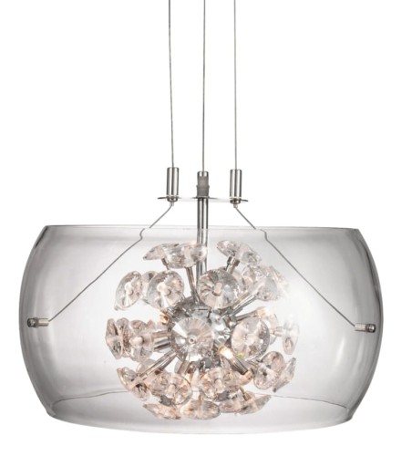 S-LIGHT NOWOCZESNA LAMPA ŻYRANDOL SZKALNY CRYSTAL RING 38-09CC CLER/CHROM