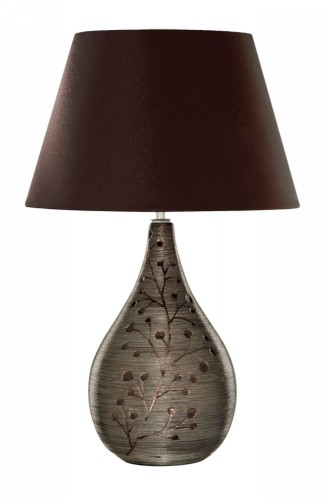 S-LIGHT LAMPA NOCNA STOŁOWA Z ABAŻUREM ELLA 9082BR BRĄZ BROWN