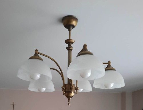 STYLOWY ŻYRANDOL KLASYCZNY MOSIĄDZ PATYNA L5B POLBŁYSK