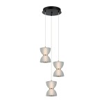 ITALUX NOWOCZENA LAMPA ŻYRANDOL PLAFON LED TICA PND-83949-3-BK CZARNY/ZŁOTY