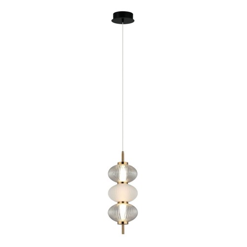 ITALUX NOWOCZESNA LAMPA WISZĄCA TESTA PND-84938-3-BK BLACK/GOLD