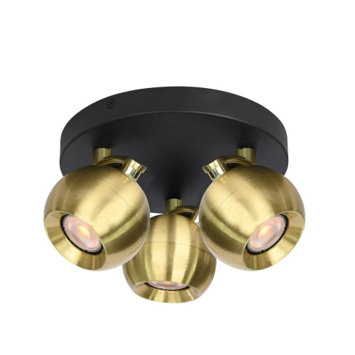 ITALUX LAMPA SUFITOWA SPOT PLAFON REFLEKTOROWY LAFIN SPL-45379-3R-BK-BRSS BLACK/GOLD