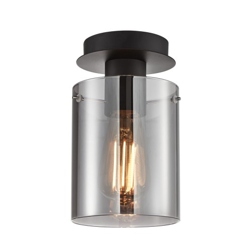 ITALUX LAMPA SUFITOWA PLAFON SPOT SARDO SPL-5581-1SC-BK-SG BLACK/SMOKE