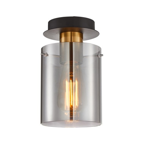 ITALUX LAMPA SUFITOWA PLAFON SPOT SARDO SPL-5581-1SC-BRO-SG BLACK/GOLD/SMOKE