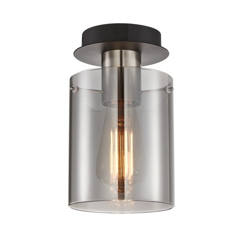 ITALUX LAMPA SUFITOWA PLAFON SPOT SARDO SPL-5581-1SC-SC-SG BLACK/NICKELL/SMOKE