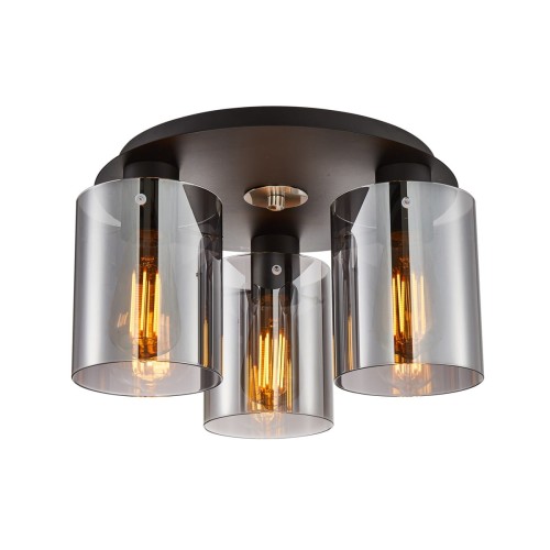 ITALUX LAMPA SUFITOWA PLAFON SPOT SARDO SPL-5581-3SC-BK-SG BLACK/SMOKE