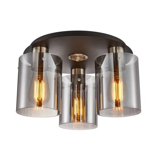 ITALUX LAMPA SUFITOWA PLAFON SPOT SARDO SPL-5581-3SC-SC-SG BLACK/NICKELL/SMOKE