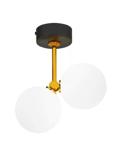JUPITER NOWOCZESNA LAMPA SUFITOWO-ŚCIENNA LUNA LUK MS CZARNA/ZŁOTY MOSIĄDZ