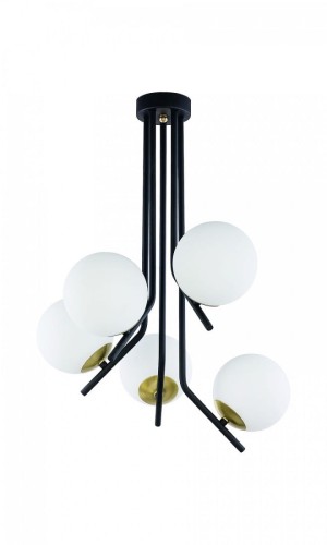 JUPITER NOWOCZESNA LAMPA ŻYRANDOL TIM TI-5 CZ/MS CZARNY/ZŁOTY MOSIĄDZ