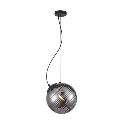 ITALUX LAMPA WISZĄCA ZWIESZAKOWA KULA PERONA PND-92389-1-BK BLACK/SMOKE