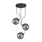 ITALUX LAMPA WISZĄCA NA PLAFONIE 3-KULE PERONA PND-92389-3A-BK BLACK/SMOKE