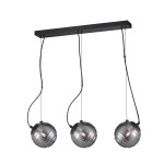 ITALUX LAMPA WISZĄCA NA LISTWIE 3-KULE PERONA PND-92389-3L-BK BLACK/SMOKE