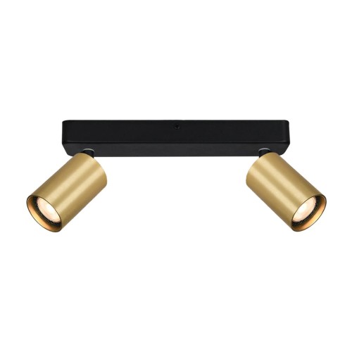 ITALUX SUFITOWA LAMPA LISTWA 2-REFLEKTOROWA SPOT NESTO SPL-23436-2-BK-GD BLACK/GOLD