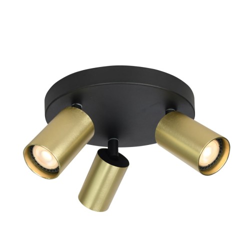 ITALUX SUFITOWA LAMPA PLAFON 3-REFLEKTOROWY SPOT NESTO SPL-23436-3R-BK-BRSS BLACK/GOLD