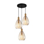 ITALUX NOWOCZESNA LAMPA PLAFON ŻYRANDOL ZULO PND-27812-3A-BRO-AMB GOLD/AMBER