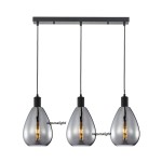 ITALUX NOWOCZESNA LAMPA WISZĄCA NA LISTWIE 3 LAMPY ZULO PND-27812-3-BK-SG BLACK/SMOKE