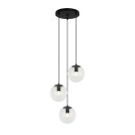 ITALUX LAMPA WISZĄCA ZWIS 3-KULE NA PLAFONIE ŻYRANDOL SARPO PND-58867-3S-BK CZARNY