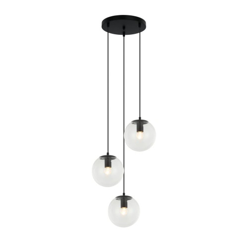 ITALUX LAMPA WISZĄCA ZWIS 3-KULE NA PLAFONIE ŻYRANDOL SARPO PND-58867-3S-BK CZARNY