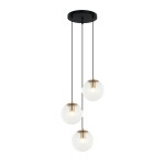 ITALUX LAMPA WISZĄCA ZWIS 3-KULE NA PLAFONIE ŻYRANDOL SARPO PND-58867-3S-BK-BRO BLACK/GOLD