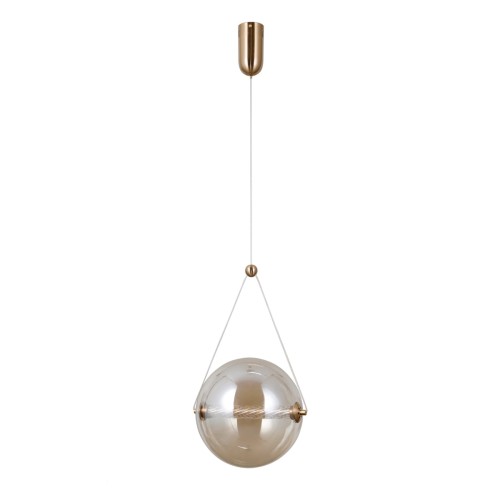 nowoczesna lampa zwis kula złota amber rastia italux salonu apartamentu nad blat wyspę bar.jpg