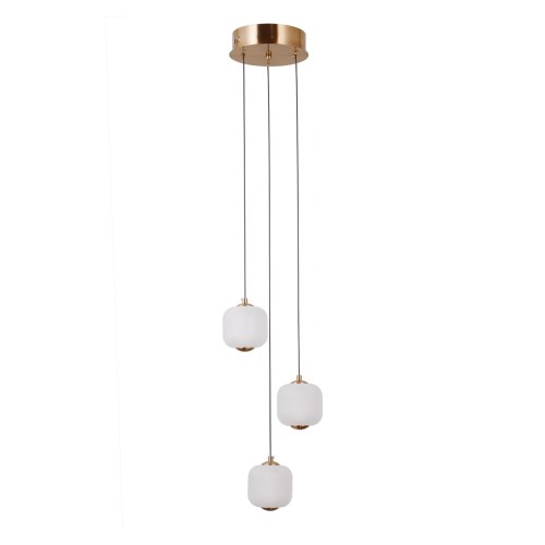 ITALUX NOWOCZESNA LAMPA ŻYRANDOL LED NA PLAFONIE GANTI PND-34362-3-HBR-OPAL GOLD
