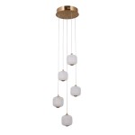 ITALUX NOWOCZESNA LAMPA ŻYRANDOL LED NA PLAFONIE GANTI PND-34362-5-HBR-OPAL GOLD