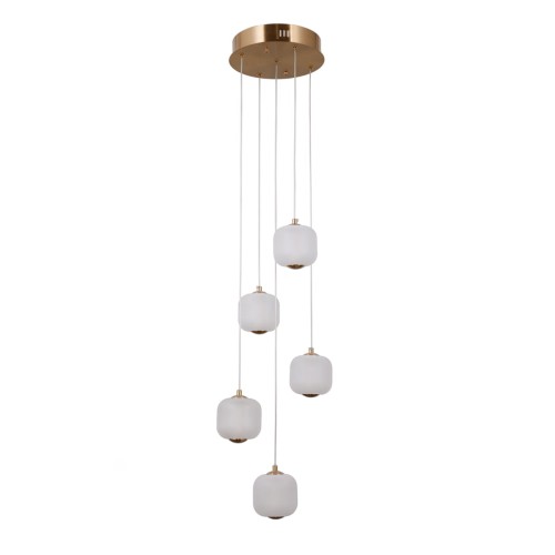ITALUX NOWOCZESNA LAMPA ŻYRANDOL LED NA PLAFONIE GANTI PND-34362-5-HBR-OPAL GOLD