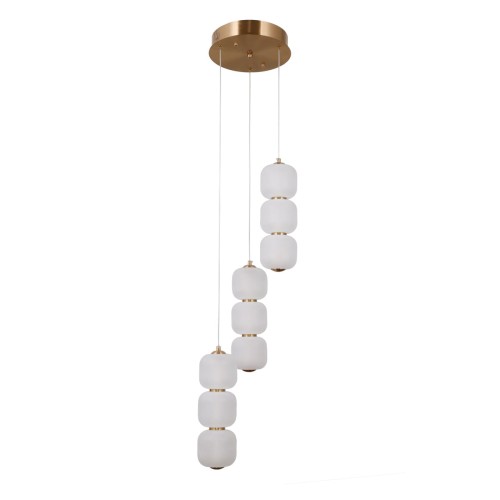 ITALUX NOWOCZESNA LAMPA ŻYRANDOL LED NA PLAFONIE GANTI PND-34362-9-HBR-OPAL GOLD