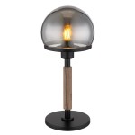 GLOBO LAMPKA NOCNA GABINETOWA STOŁOWA HAKU 21954S BLACK/WOOD