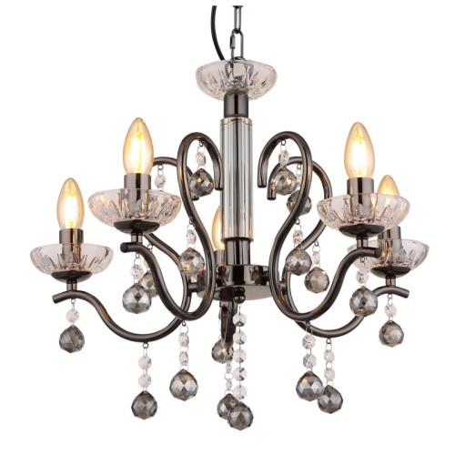 GLOBO STYLOWY ŻYRANDOL KRYSZTAŁOWY MARIA TERESA 64134-5 CAMILA BLACK CHROM