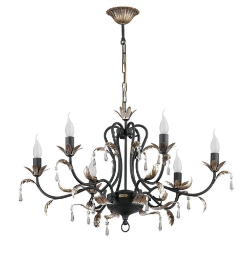 JUPITER STYLOWY ŻYRANDOL ŚWIECZNIKOWY RETRO Z KRYSZTAŁEM BONA 6 VENGE/ZŁOTY /ostatnia sztuka/.