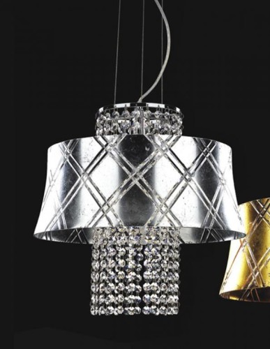 ITALUX  LAMPA WISZĄCA ŻYRANDOL Z KRYSZTAŁAMI BLAZE MD92902 VINTAGE SILVE