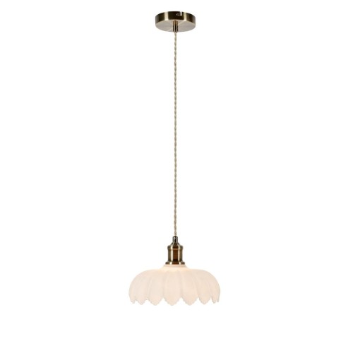 MARKSLOJD STYLOWA LAMPA WISZĄCA KURAGE 108857 PATYNA ANTIQUE BRASS/WHITE